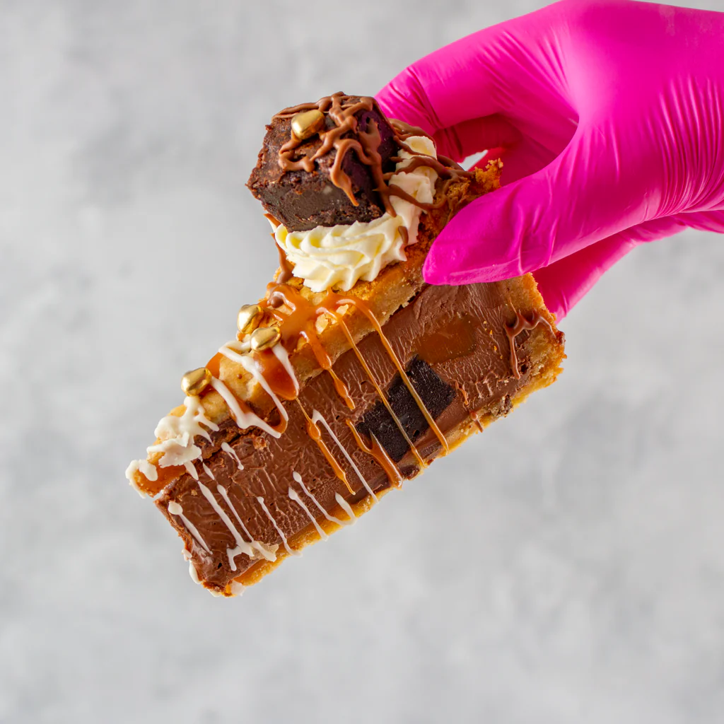 Limited Edition Valentine's Salted Caramel Brownie Cookie Pie Slice