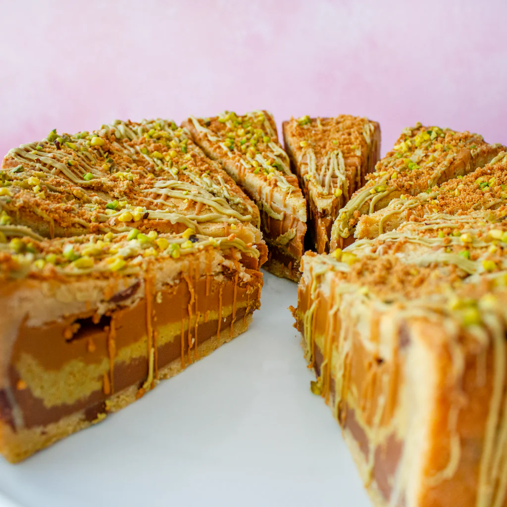 PRE-ORDER - Full Dubai Chocolate Cookie Pie Slice with Biscoff - 12 Slices - Image 3
